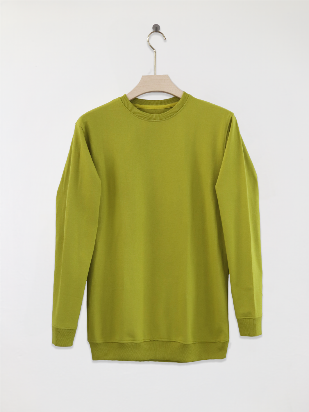 Cotton Full Sleeve Sweatshirt For Men (Lemon Green)